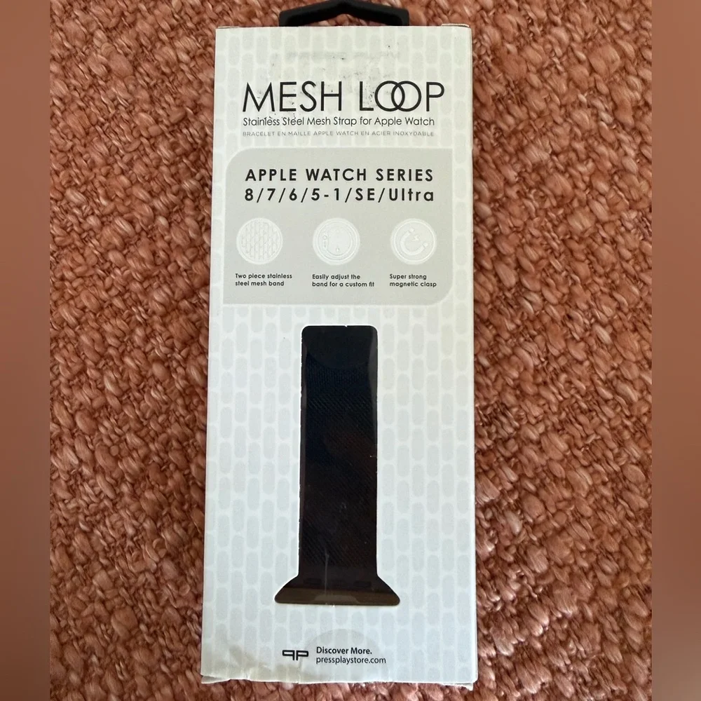 Stainless Steel Black Mesh Loop for Apple Watch